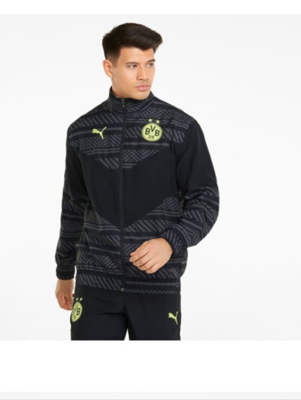 Puma Men’s Black & Yellow BVB Soccer Jacket